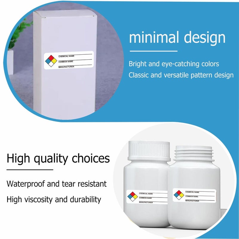 Well Tile SDS Stickers/MSDS Stickers for Chemical Safty Data 1 X 3 Inches - Chemical Identifying and Labeling Sticker Decals - 250 HIMG Write-in Labels - Image 2